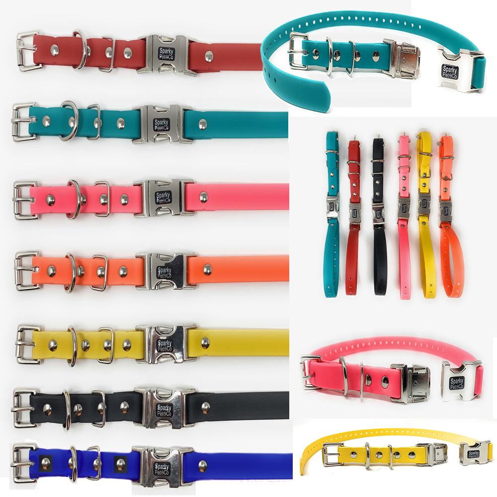 Sparky Pet Co 3/4" Biothane Apollo Double Buckle E Collar Receiver Replacement Strap