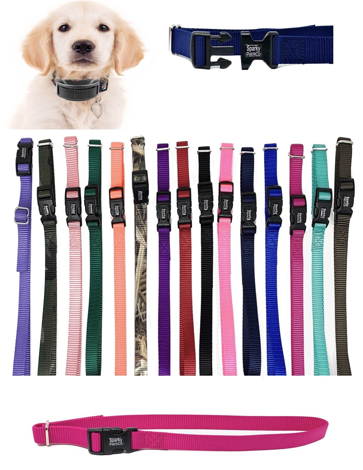 Sparky PetCo Universal 3/4" Solid Nylon Replacement Straps for Dog Stay & Play