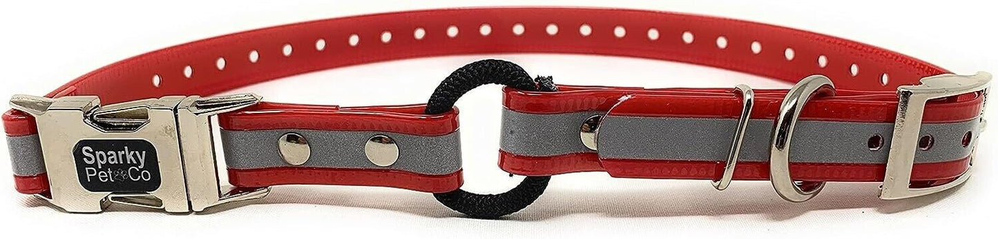 Sparky Pet Co 3/4" Zeus ECollar Replacement Strap Bungee Biothane Double Buckle Metal Clasp (Variants)