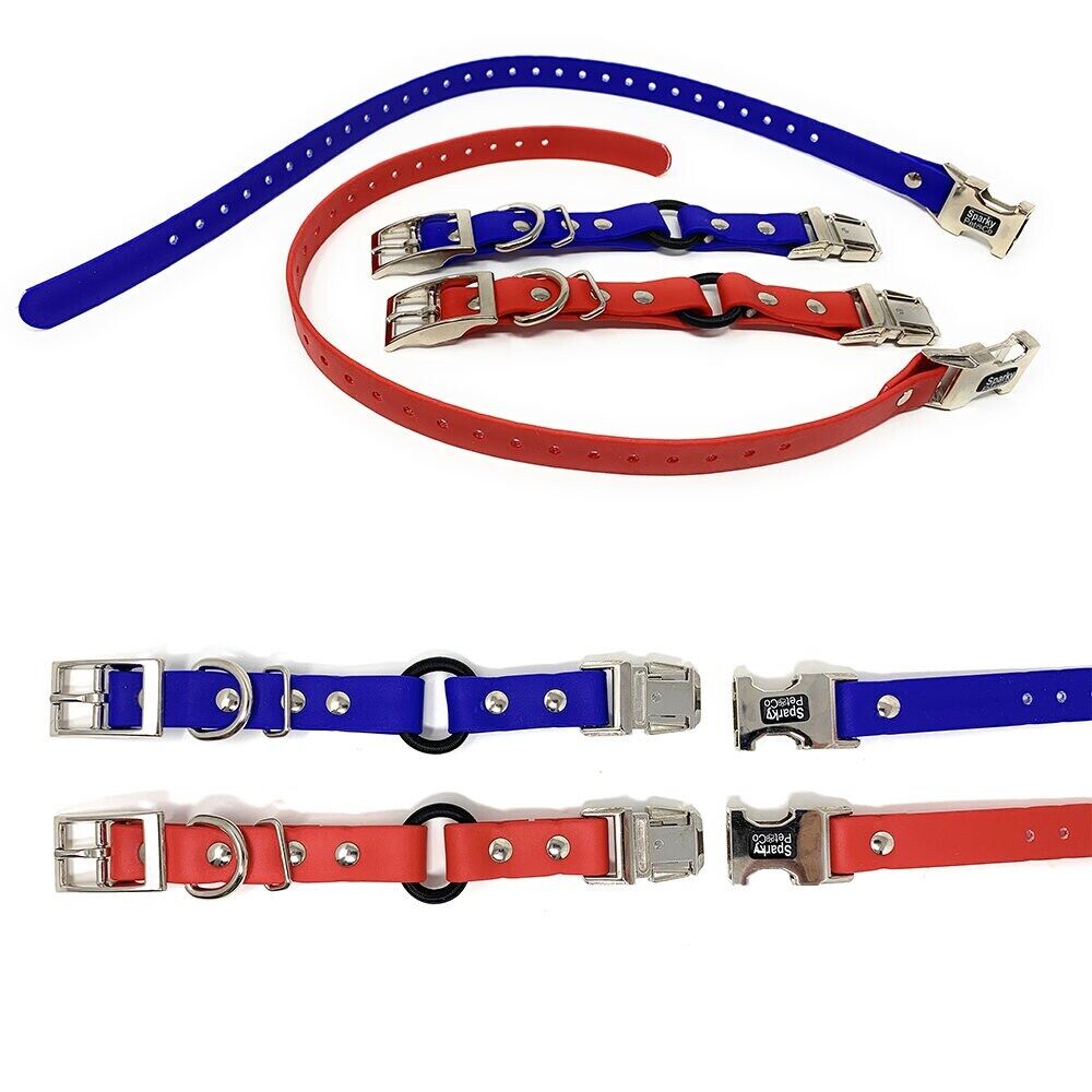Sparky Pet Co 1" Zeus Biothane ECollar Replacement Strap - Bungee Loop Dog Collar - 7 Colors