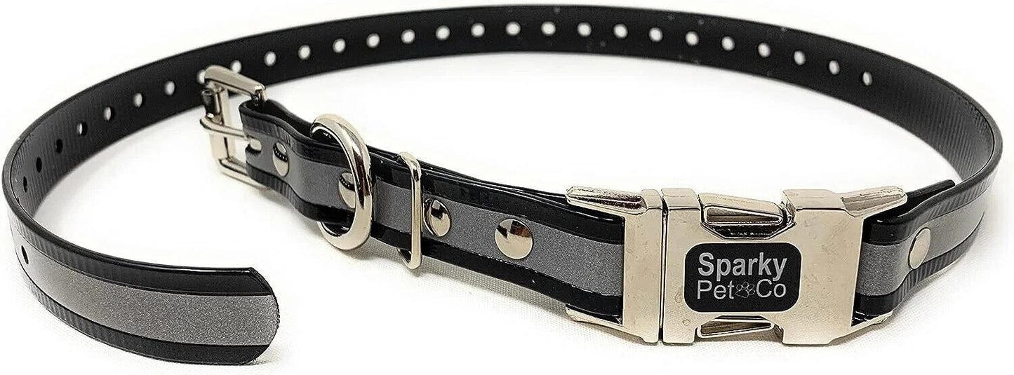 Sparky Pet Co Apollo ECollar Replacement Strap Biothane Double Buckle Metal Clasp (Variants)