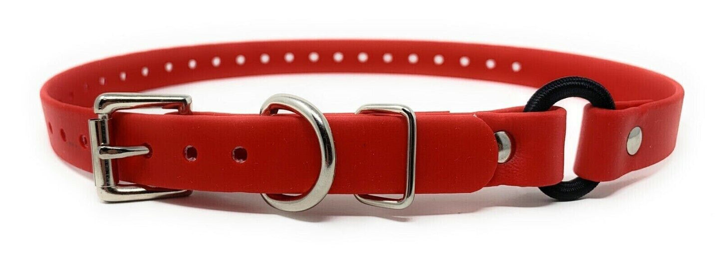 Sparky Pet Co - 1" ECollar Replacement Strap - Bungee Loop Dog Collar - Waterproof Biothane - Adjustable - Metal Clasp - for Invisible Fence Systems - 7 Colors