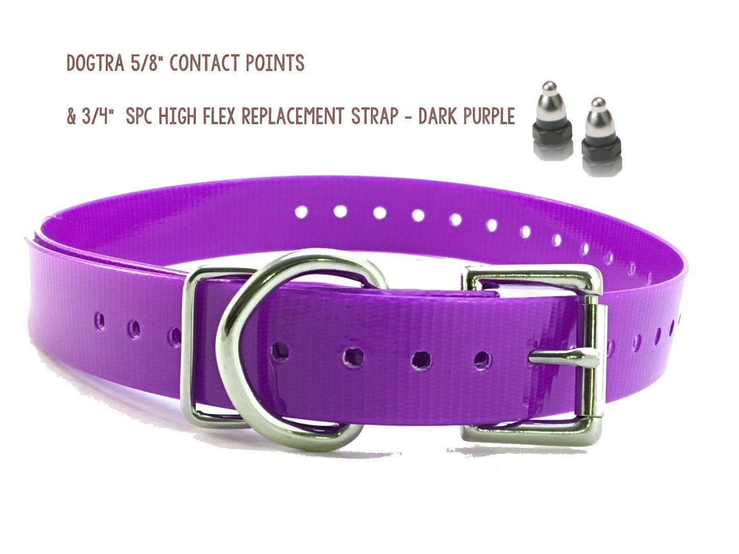 DOGTRA 5/8" Contact Points & 3/4" SPC High Flex Replacement Strap - Purple