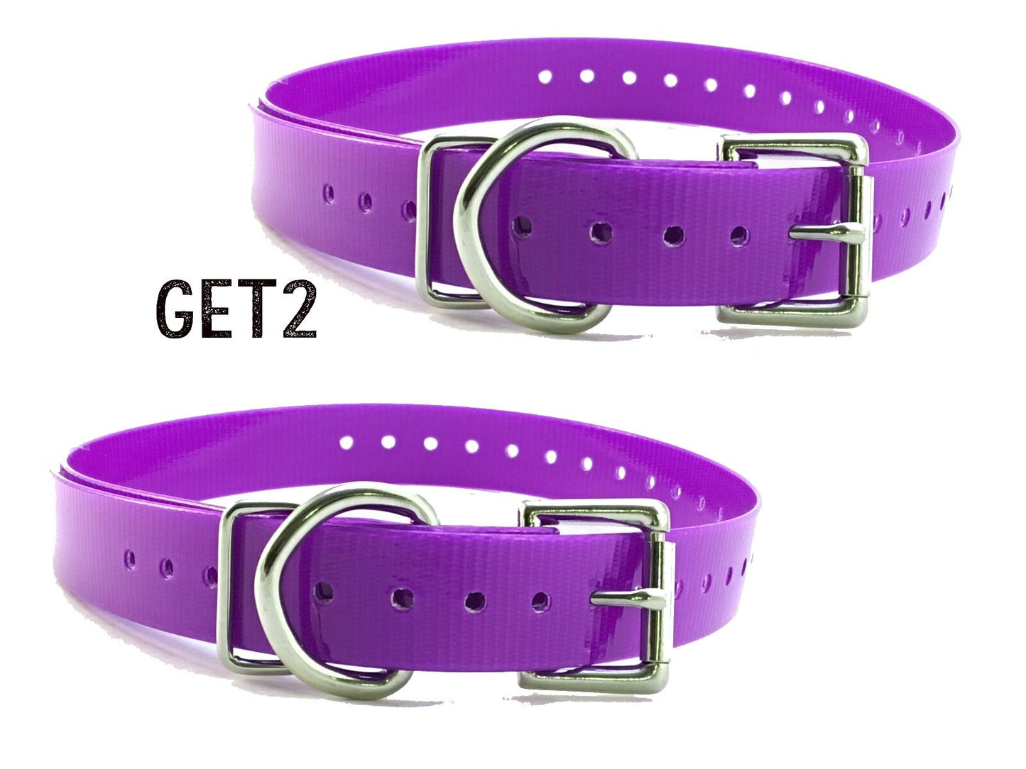 (2) Sparky Pet Co 3/4" - Roller Buckle High Flex Dog Strap - Purple