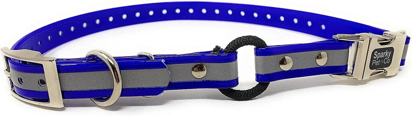 Sparky Pet Co 3/4" Zeus ECollar Replacement Strap Bungee Biothane Double Buckle Metal Clasp (Variants)