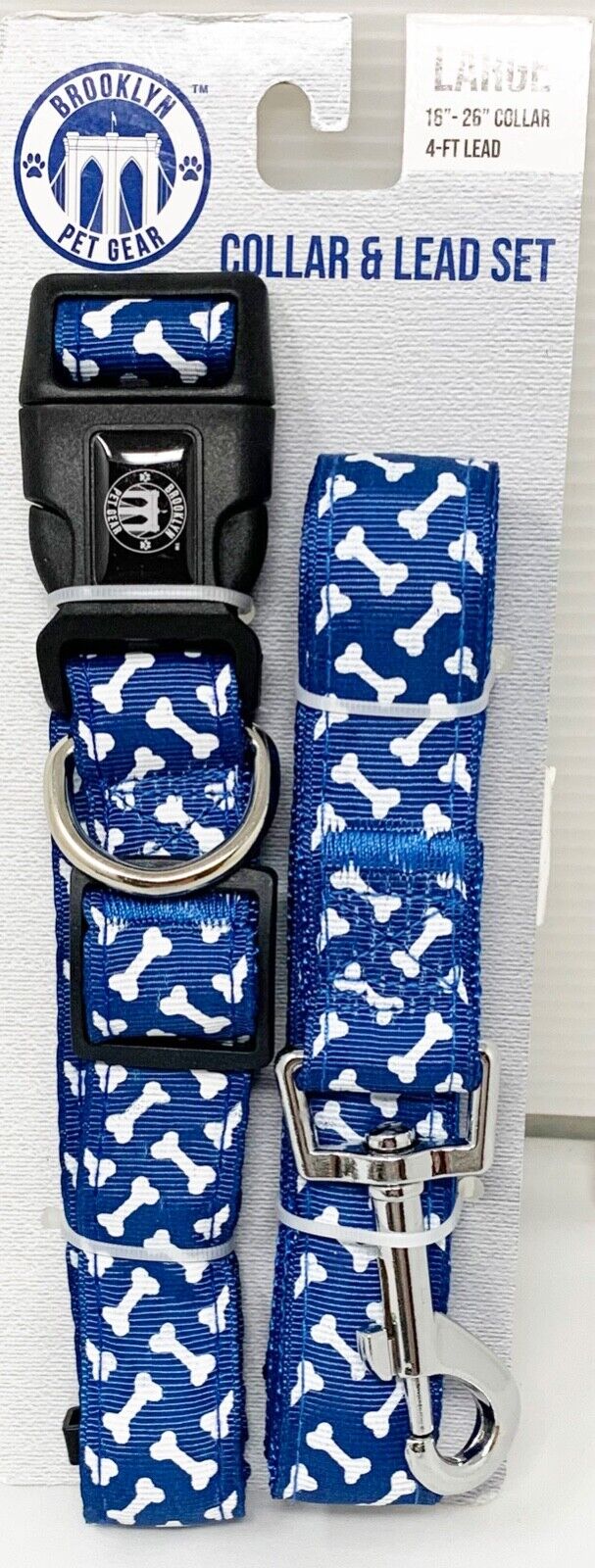 BROOKLYN PET GEAR 4 ft Dog Leash/Lead & Adjustable Pet Collar Set