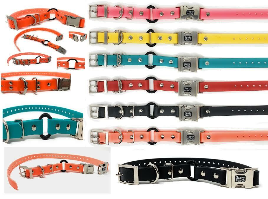 Sparky Pet Co - 3/4" Zeus ECollar Replacement Strap - Bungee Loop Dog Collar Biothane - 7 Colors