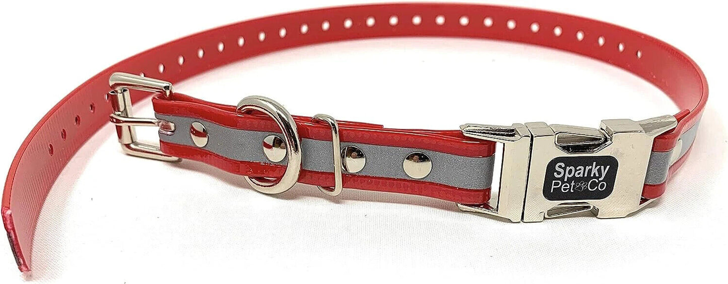 Sparky Pet Co Apollo ECollar Replacement Strap Biothane Double Buckle Metal Clasp (Variants)