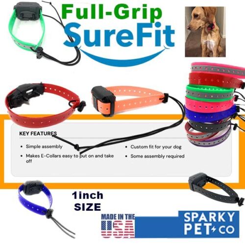 Small Dog GPS Replacement Collar Bungee Multi Hole Flex, 1" Wide, Toggle Closure (Variants)