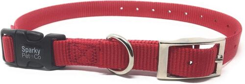 1" Quick Snap Double Buckle Replacement E Collar Dog Strap, Black