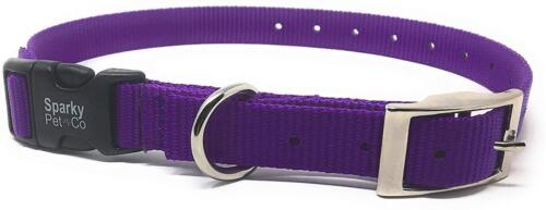 1" Quick Snap Double Buckle Replacement E Collar Dog Strap, Black