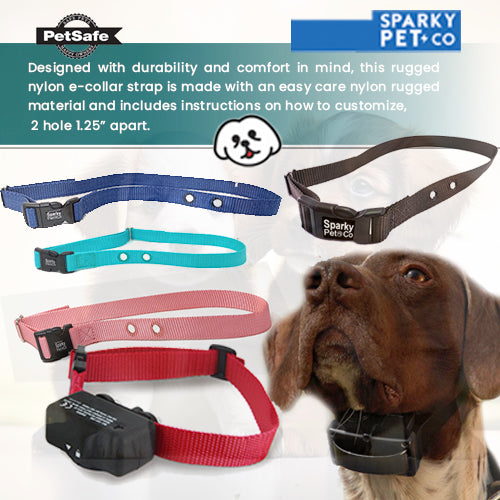Sparky Pet Co 3/4" Nylon E-Collar Replacement Strap – 2-Hole 1 5/8" Apart – Universal Fit for Dog Fence Systems - Neon Pink