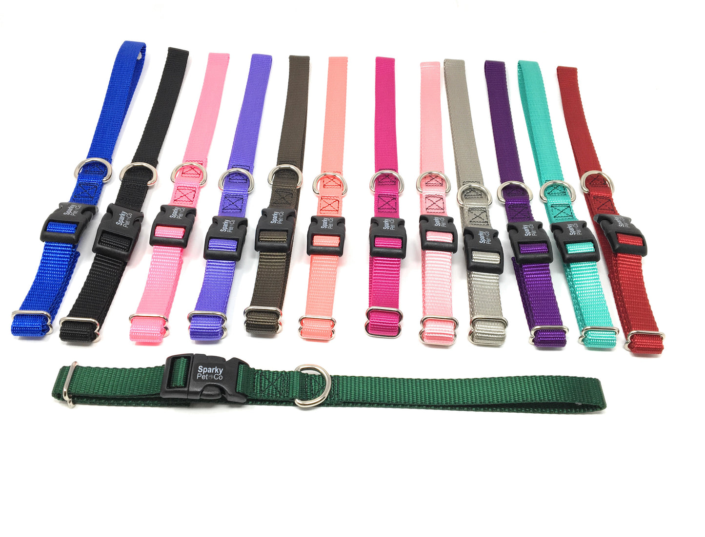 Sparky Pet Co 3/4" Universal Clip-N-Go Adjustable Nylon Dog Collars (Variants)