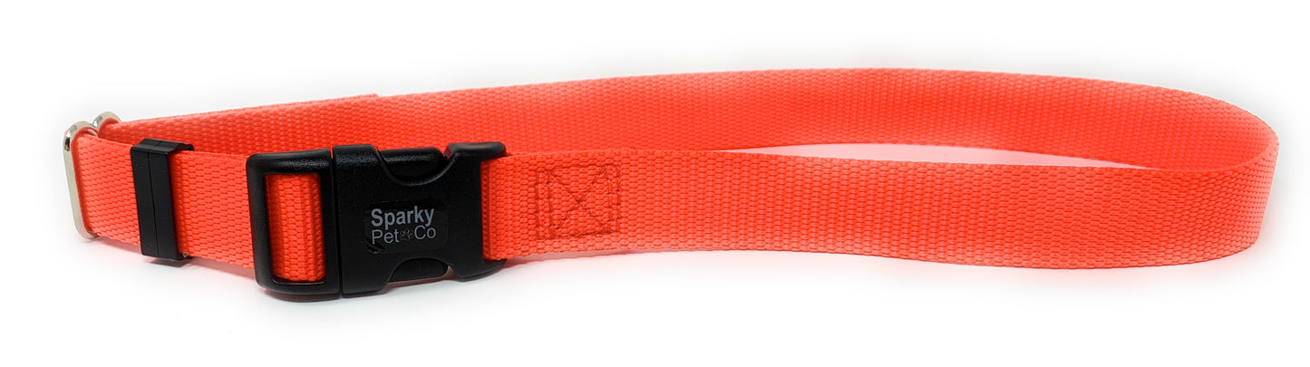 Sparky Pet Co 1" Solid Nylon Replacement Dog Collars for Remote Trainers - 14 Colors