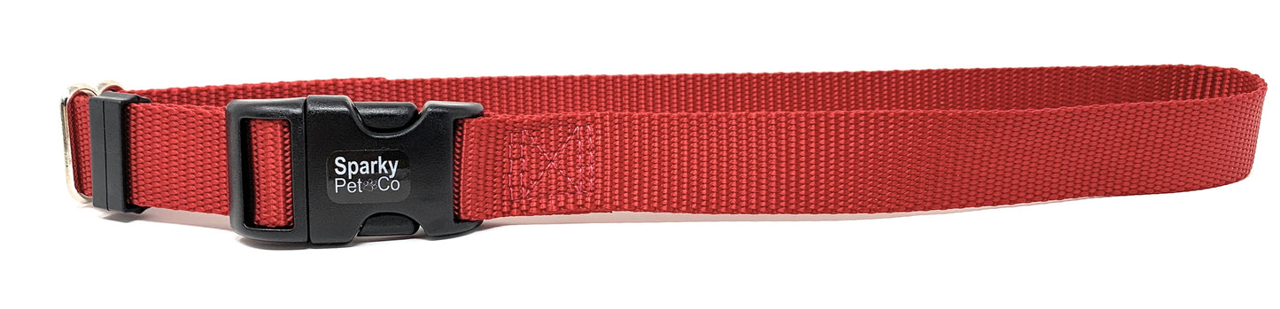 Sparky Pet Co 1" ECollar Replacement Strap - Solid Nylon - Easy Release Dog Collar - (Variants)