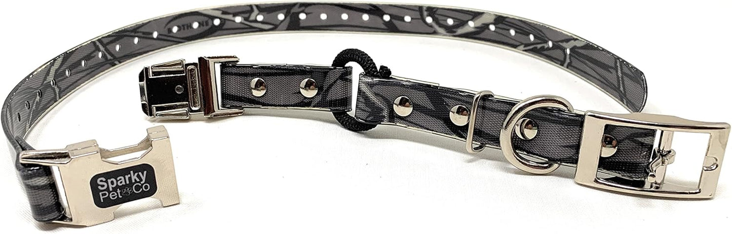 Sparky Pet Co - Zeus ECollar Replacement Strap - Bungee Loop Dog Collar - Waterproof Biothane - Adjustable - Double Buckle - Quick Snap Metal Clasp - Invisible Fence Systems - (Variants)