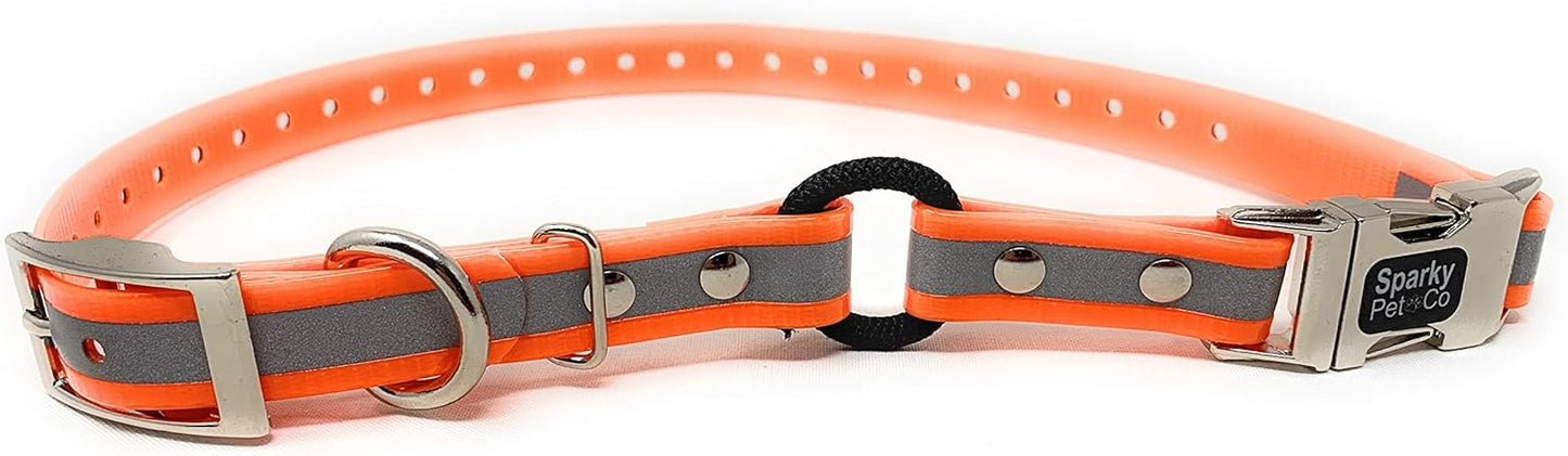 Sparky Pet Co - Zeus ECollar Replacement Strap - Bungee Loop Dog Collar - Waterproof Biothane - Adjustable - Double Buckle - Quick Snap Metal Clasp - Invisible Fence Systems - (Variants)