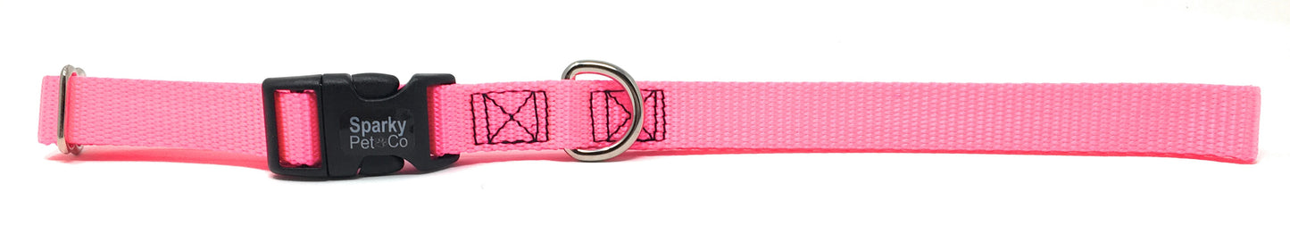 Sparky Pet Co 3/4" Universal Clip-N-Go Adjustable Nylon Dog Collars (Variants)