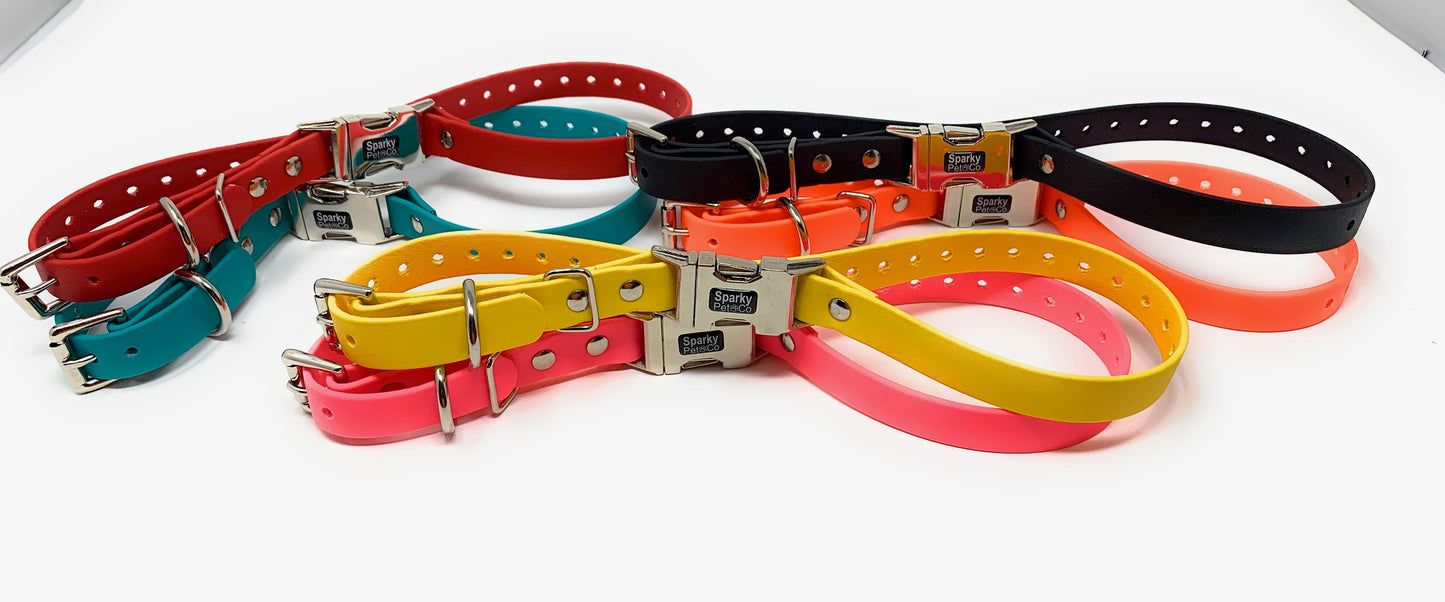 Sparky Pet Co 1" Biothane Double Buckle Apollo E Collar Receiver Replacement Strap - 7 Colors