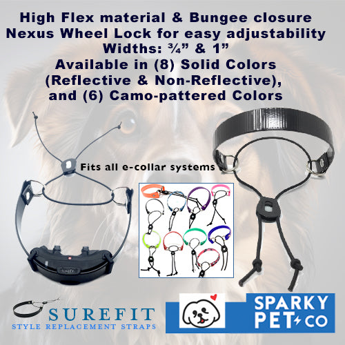 Sparky Pet Co 1" Surefit ECollar Replacement Strap - Bungee Dog Collar