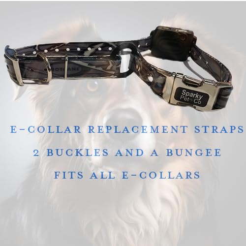 Sparky Pet Co - Zeus ECollar Replacement Strap - Bungee Loop Dog Collar - Waterproof Biothane - Adjustable - Double Buckle - Quick Snap Metal Clasp - Invisible Fence Systems - 1" x 30"- Red