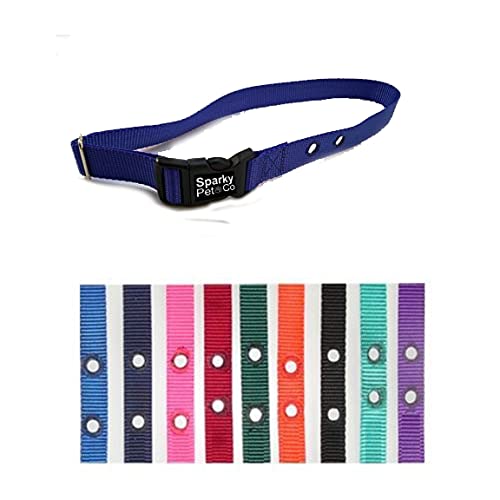 Sparky Pet Co 3/4" Nylon E-Collar Replacement Strap – 2-Hole 1 5/8" Apart – Universal Fit for Dog Fence Systems - Navy
