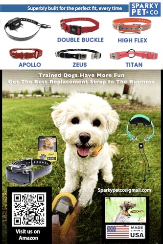 Sparky Pet Co 3/4" / 1" ECollar Replacement Strap - Easy Release Double Buckle Dog Collar - Rugged Nylon - Adjustable - D Ring - Quick Release Metal Clasp - for Invisible Fence Systems (Variants)