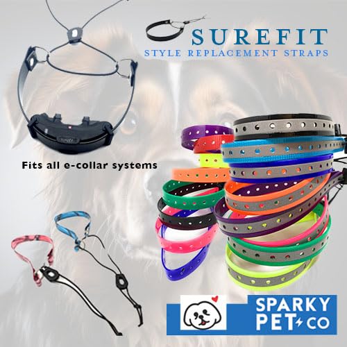 Sparky Pet Co Small Dog GPS Replacement Collar – Adjustable Bungee Multi-Hole Flex, 3/4" Wide, Toggle Closure - Yellow