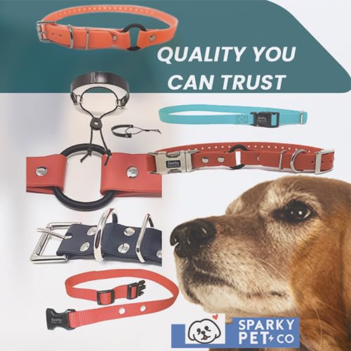 Sparky Pet Co - Zeus ECollar Replacement Strap - Bungee Loop Dog Collar - Waterproof Biothane - Adjustable - Double Buckle - Quick Snap Metal Clasp - Invisible Fence Systems - (Variants)