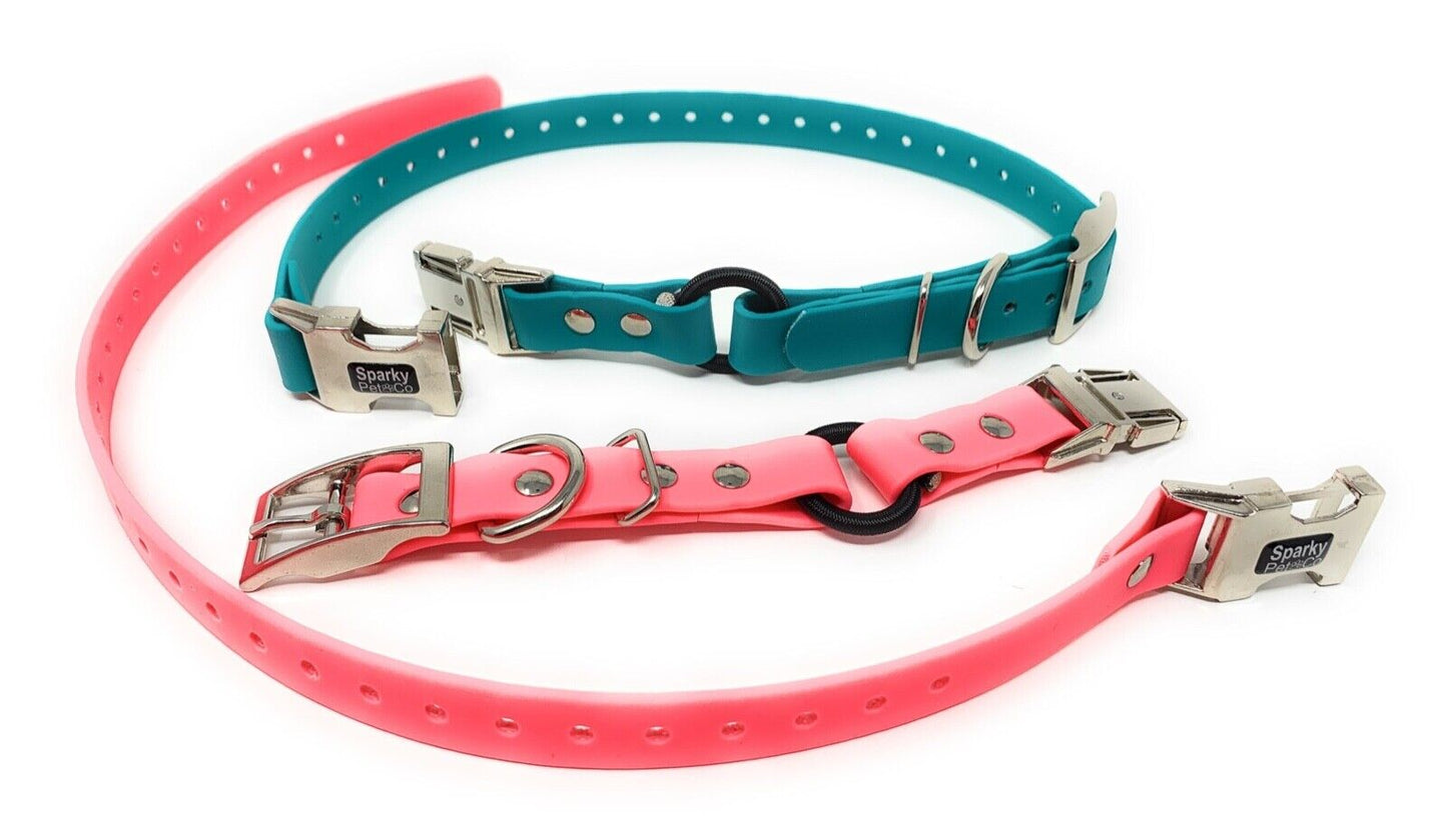 Sparky Pet Co 1" Zeus Biothane ECollar Replacement Strap - Bungee Loop Dog Collar - 7 Colors