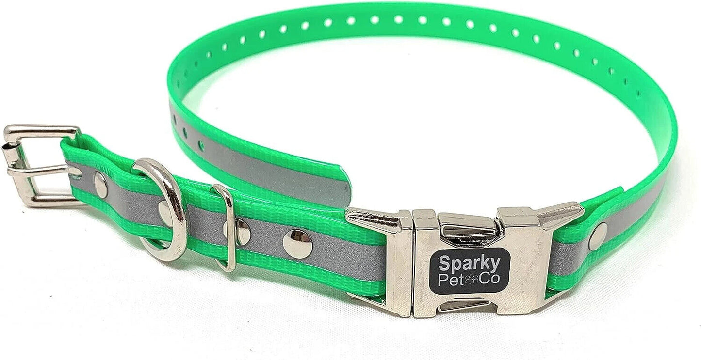 Sparky Pet Co Apollo ECollar Replacement Strap Biothane Double Buckle Metal Clasp (Variants)
