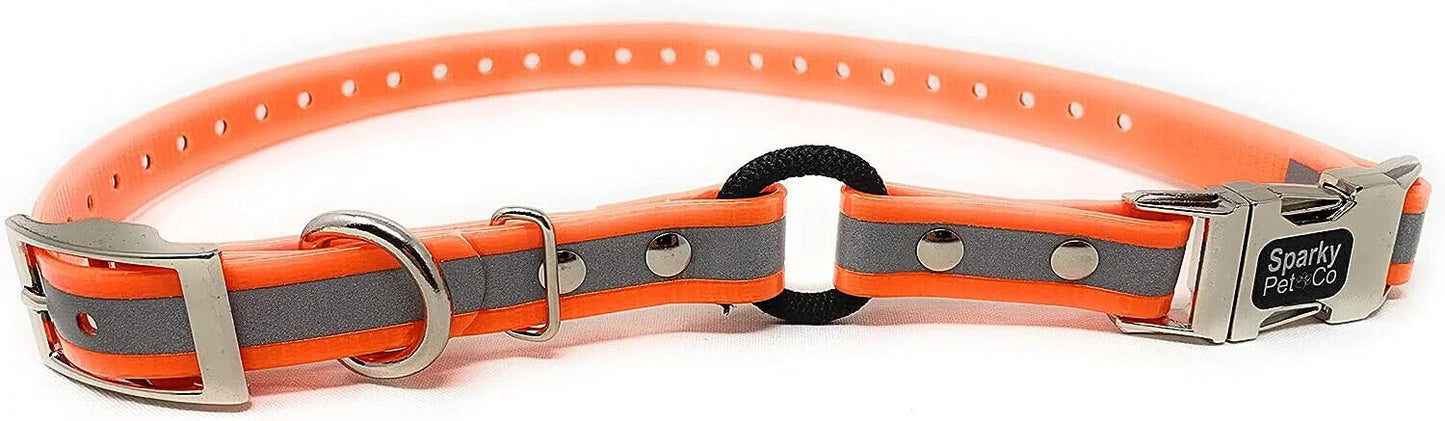 Sparky Pet Co - Zeus ECollar Replacement Strap - Bungee Loop Dog Collar - Waterproof Biothane - Adjustable - Double Buckle - Quick Snap Metal Clasp - Invisible Fence Systems - 3/4" x 28" - 8 Colors
