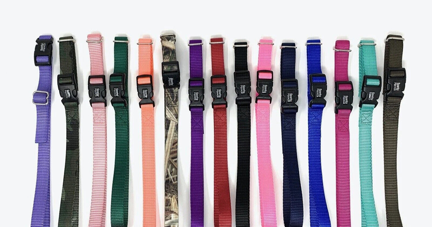 Sparky Pet Co 1" ECollar Replacement Strap - Solid Nylon - Easy Release Dog Collar - (Variants)