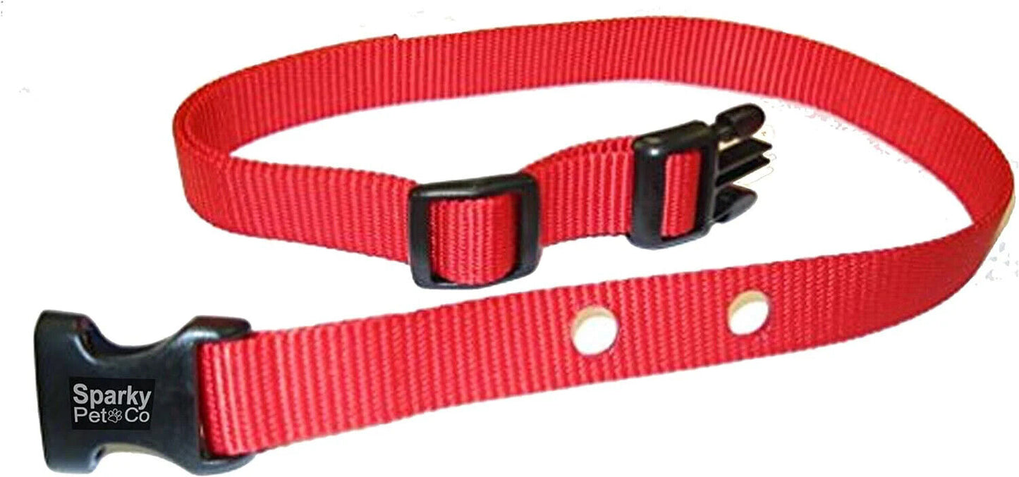 Sparky Pet Co 3/4" Nylon E-Collar Replacement Strap – 2-Hole 1 5/8" Apart – Universal Fit for Dog Fence Systems (Variants)