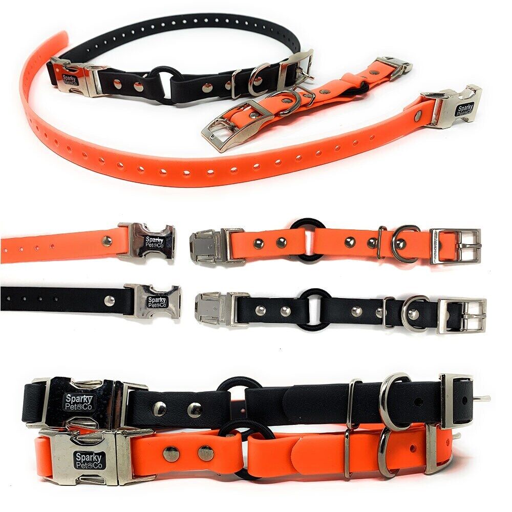 Sparky Pet Co 1" Zeus Biothane ECollar Replacement Strap - Bungee Loop Dog Collar - 7 Colors