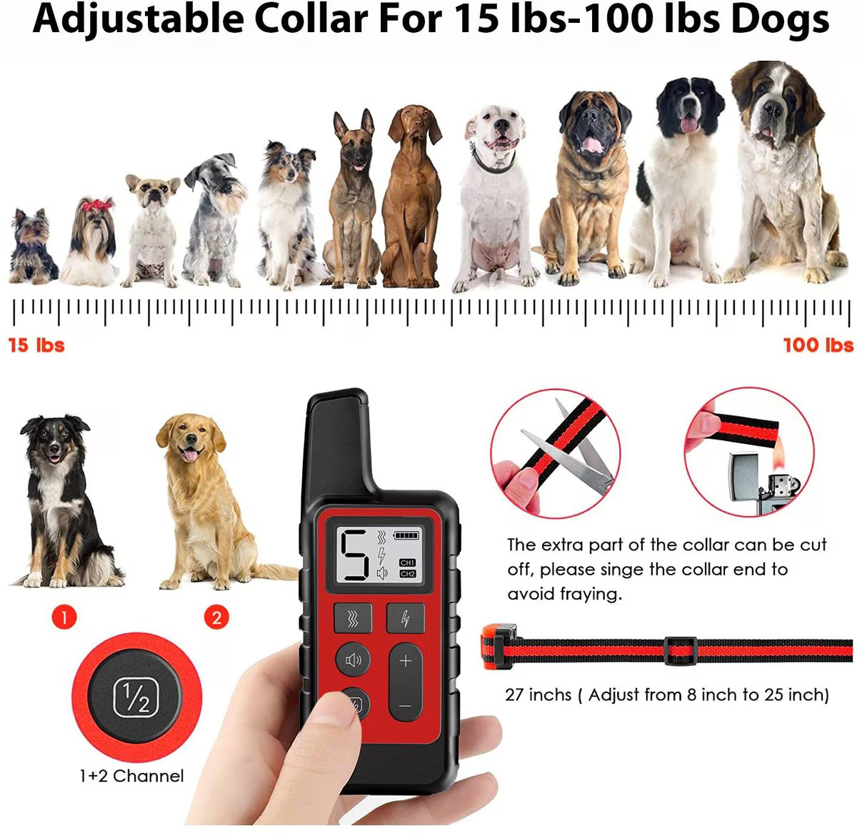 1640-ft Remote Range & Rechargeable with 3 Training Modes Dog Training Collar