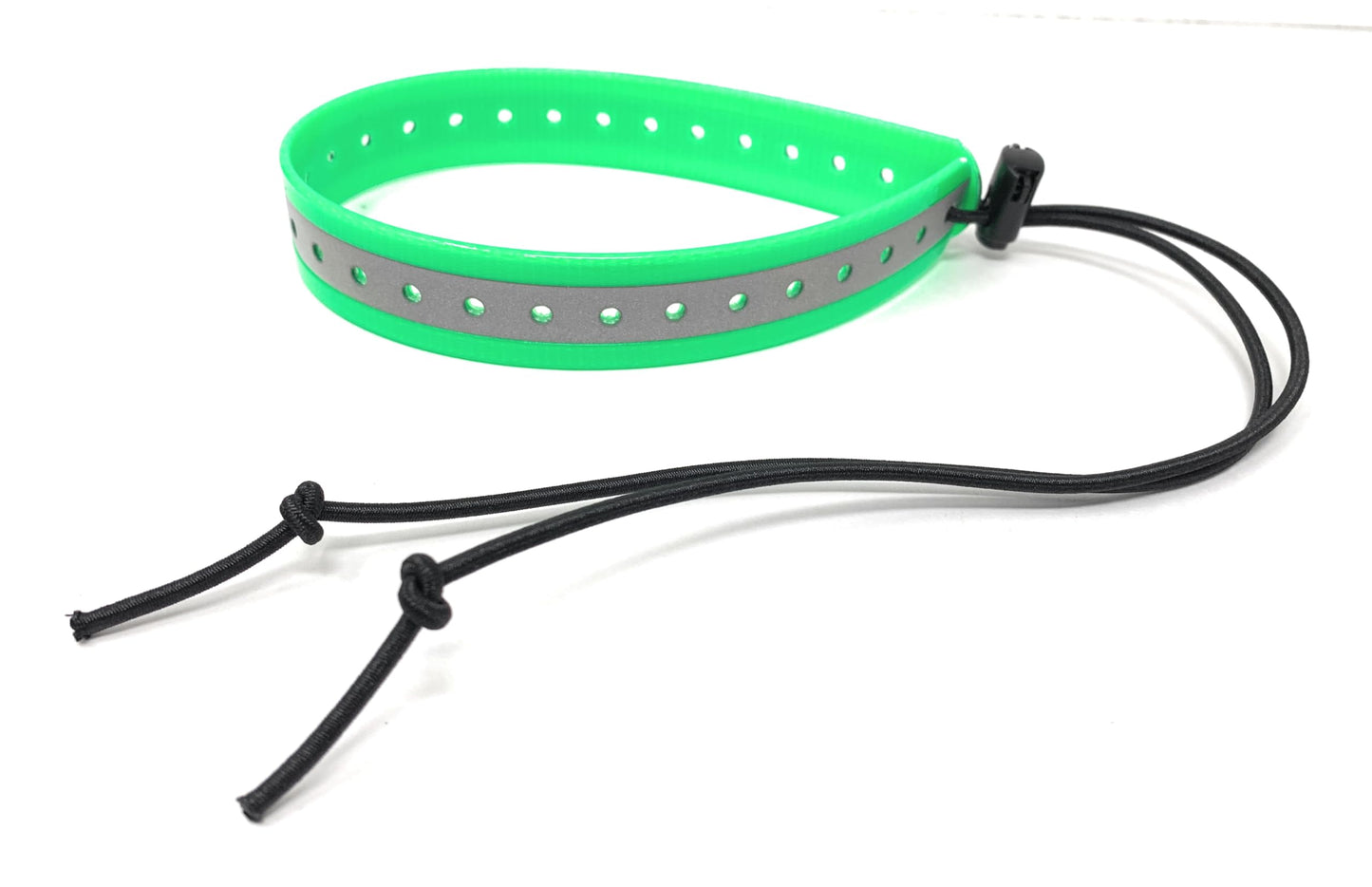 Small Dog GPS Replacement Collar, Adjustable Bungee Multi Hole Flex, 1" Wide - Reflective Green
