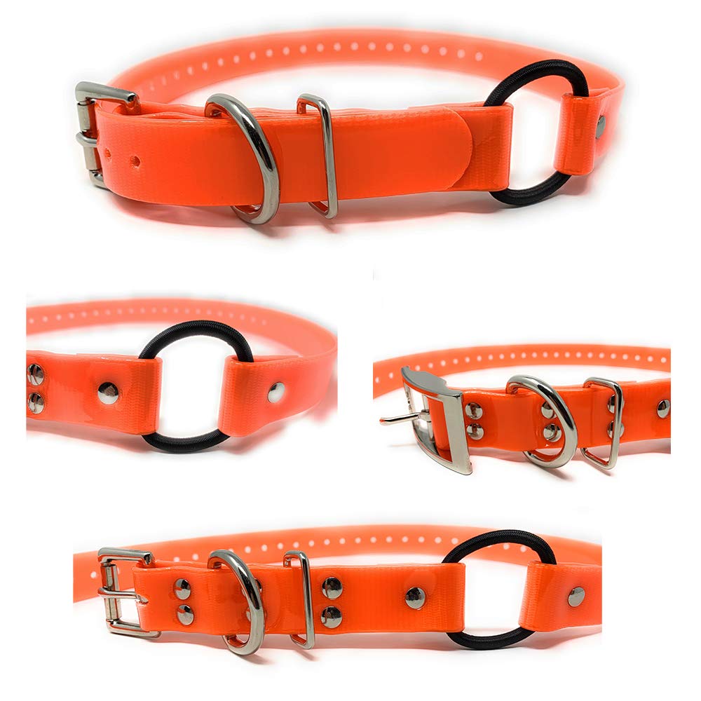 Sparky Pet Co 1" Titan Waterproof Biothane Bungee Receiver Replacement Strap - Neon Orange / Black