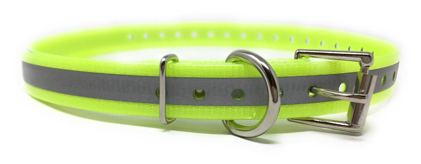 Sparky Pet Co 3/4" E-Collar Replacement Strap for Dogtra Training Bark Shock Electric High Flex - Reflective Yellow