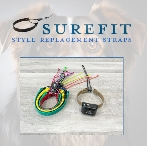 Sparky Pet Co - ECollar Replacement Strap - Surefit - Waterproof - Adjustable - Secure Nexus Wheel Lock - for Electronic Training & Invisible Fence Systems - 1" (Black)
