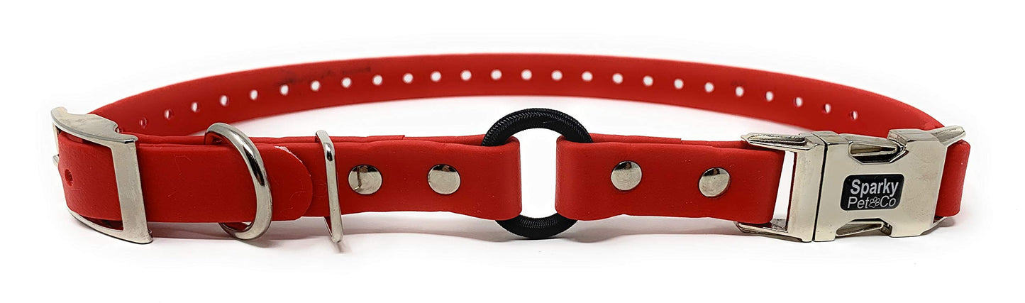 Sparky Pet Co 3/4" Waterproof Biothane Bungee Double Buckle E Collar Receiver Replacement Zeus - Red