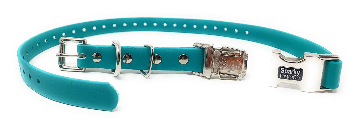 Sparky Pet Co 1" Biothane Double Buckle Apollo E Collar Receiver Replacement Strap - 7 Colors