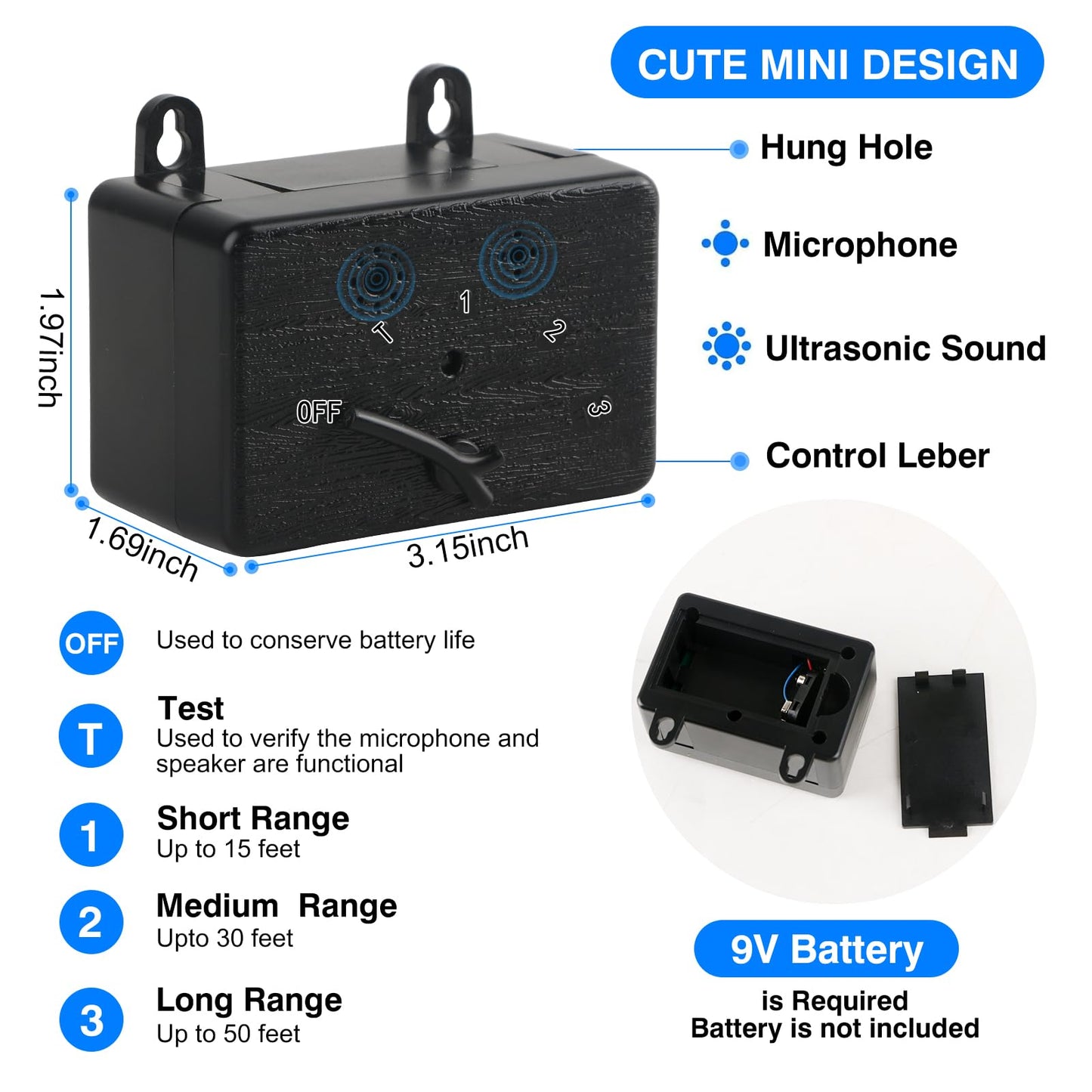 Anti Barking Device for Dogs Ultrasonic Bark Box Dog Barking Deterrent Devices with 3 Modes Waterproof Stop Barking Dog Devices for Indoor & Outdoor Dogs Safe for Human Dog