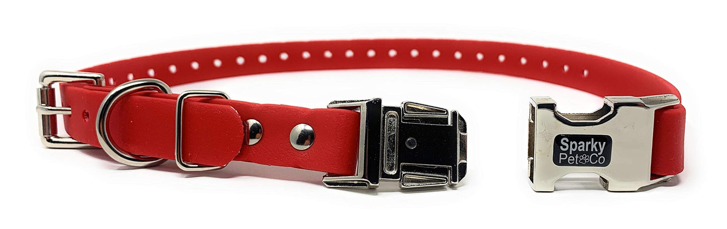Sparky Pet Co 1" Biothane Double Buckle Apollo E Collar Receiver Replacement Strap - 7 Colors