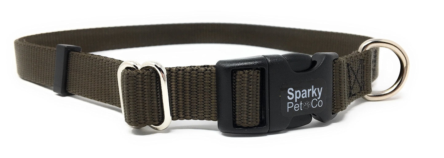 Sparky Pet Co Sturdy Nylon Heavy Duty Clip and Go Dog Collar 3/4" & 1" Sizes