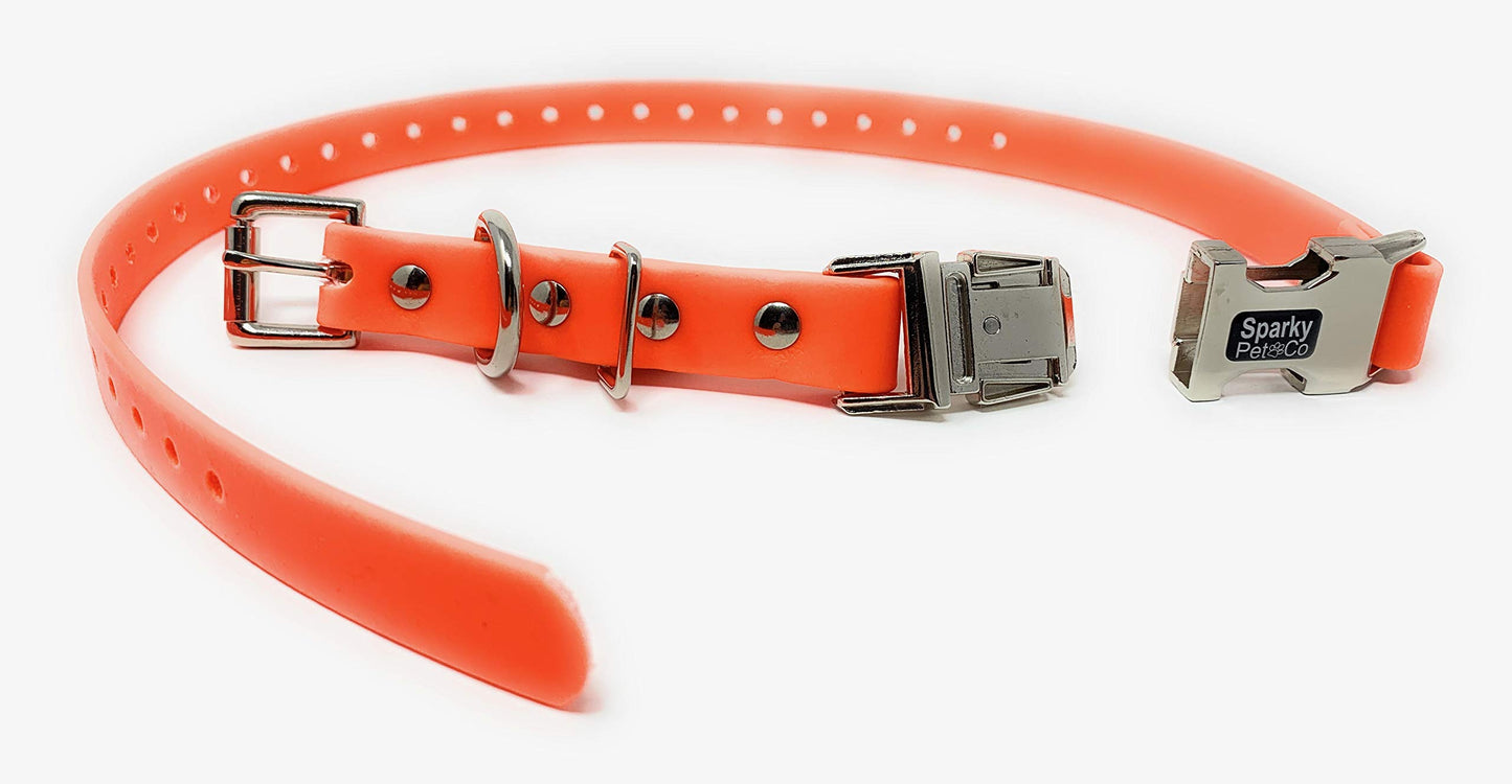 Sparky Pet Co 3/4" Apollo ECollar Replacement Strap - Dog Collar - Waterproof - Orange