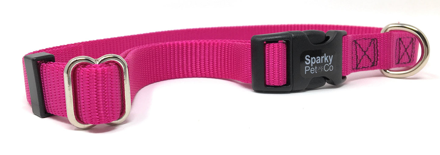Sparky Pet Co Sturdy Nylon Heavy Duty Clip and Go Dog Collar 3/4" & 1" Sizes