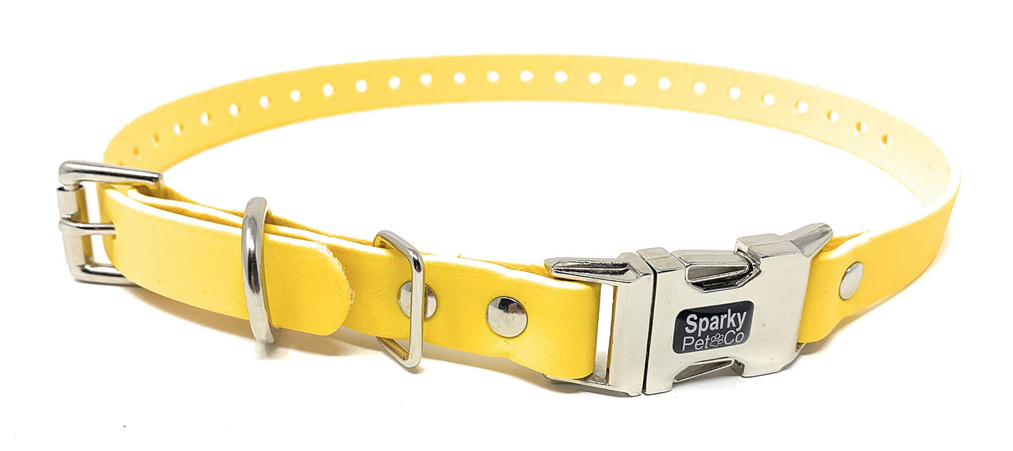 Sparky Pet Co 1" Biothane Double Buckle Apollo E Collar Receiver Replacement Strap - 7 Colors