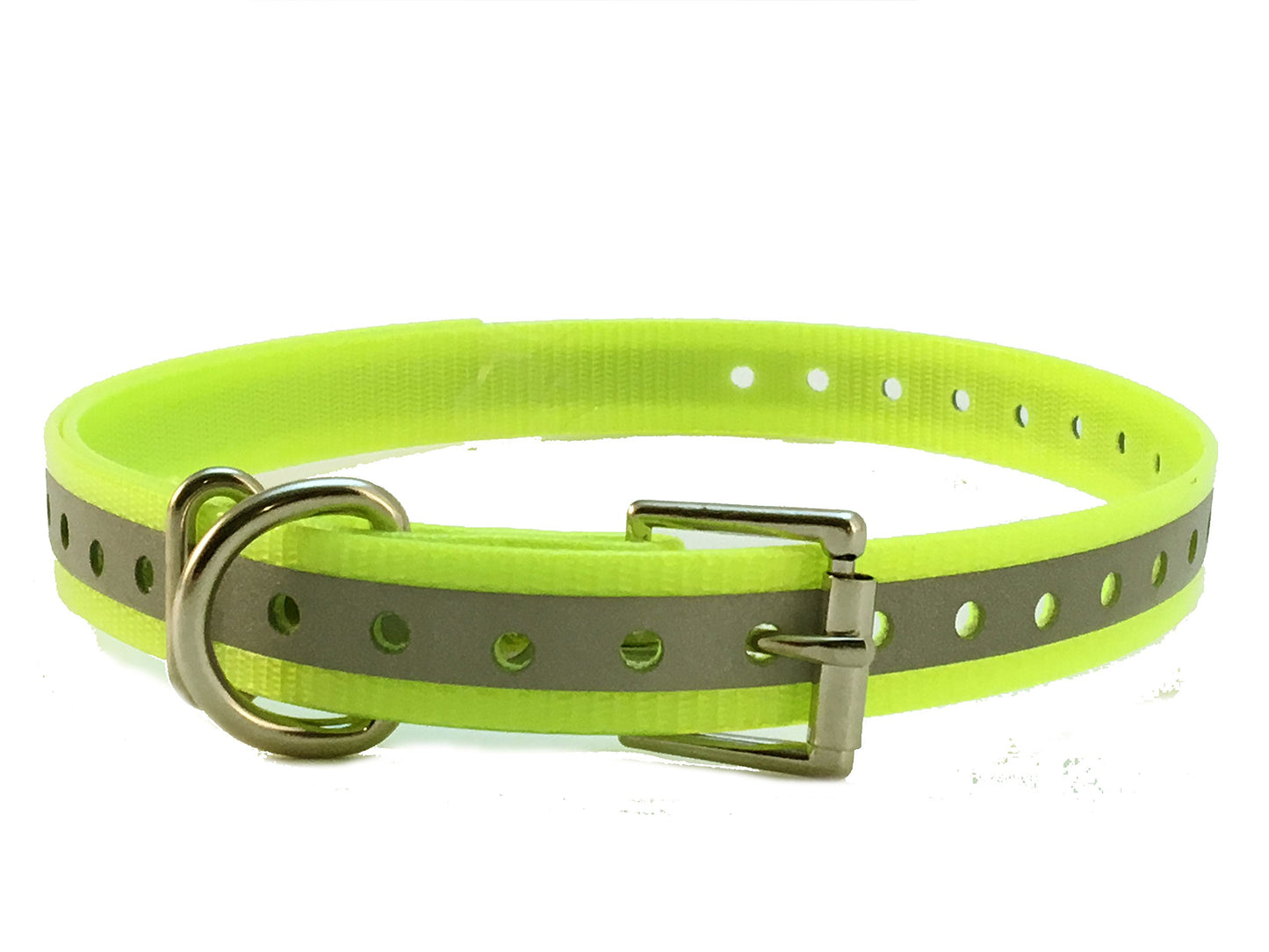 Sparky Pet Co 1" Roller Buckle High Flex Waterproof Dog Strap - Reflective Yellow