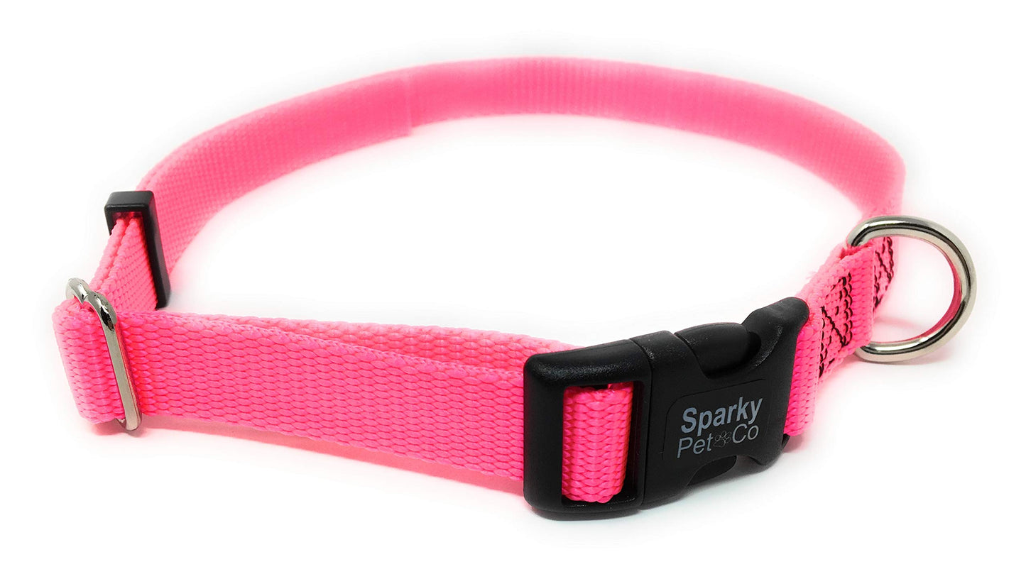 Sparky Pet Co Sturdy Nylon Heavy Duty Clip and Go Dog Collar 3/4" & 1" Sizes